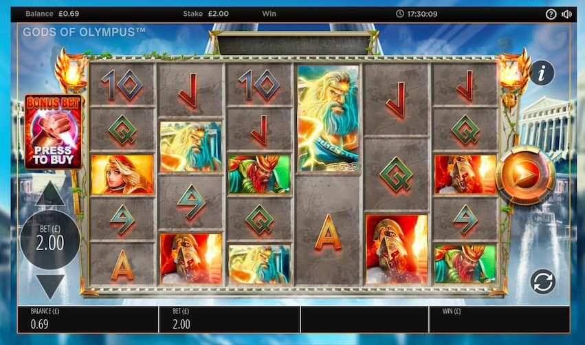 Gods of Olympus Megaways Slots Gameplay