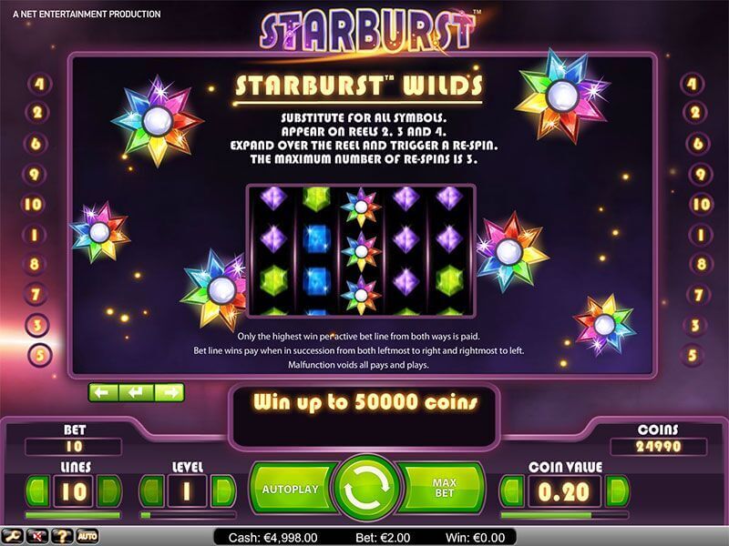 Starburst Slot Bonus