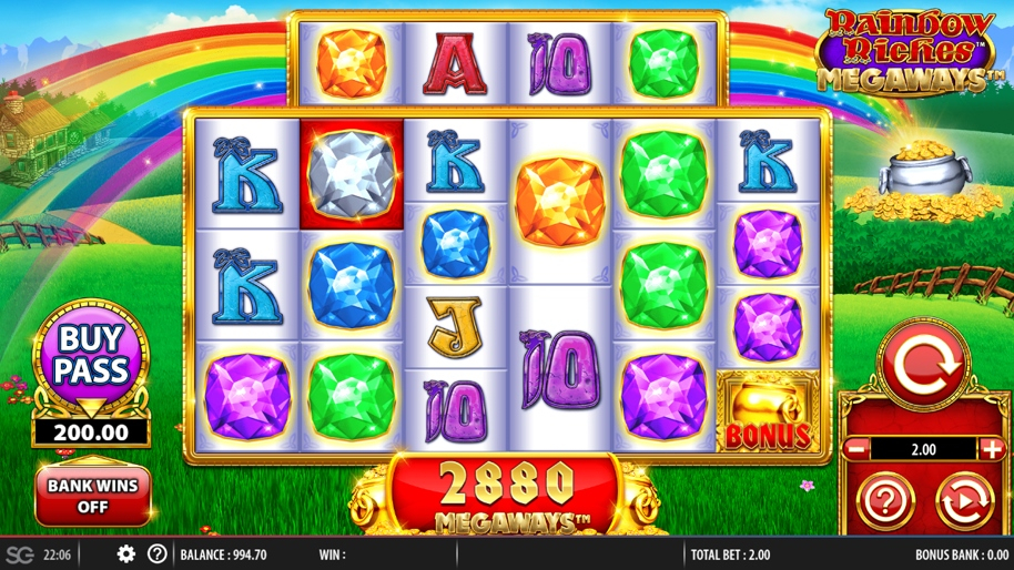 Rainbow Riches Megaways Gameplay