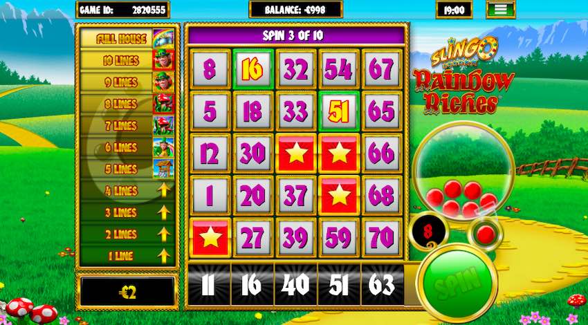 Slingo Rainbow Riches Slot Gameplay