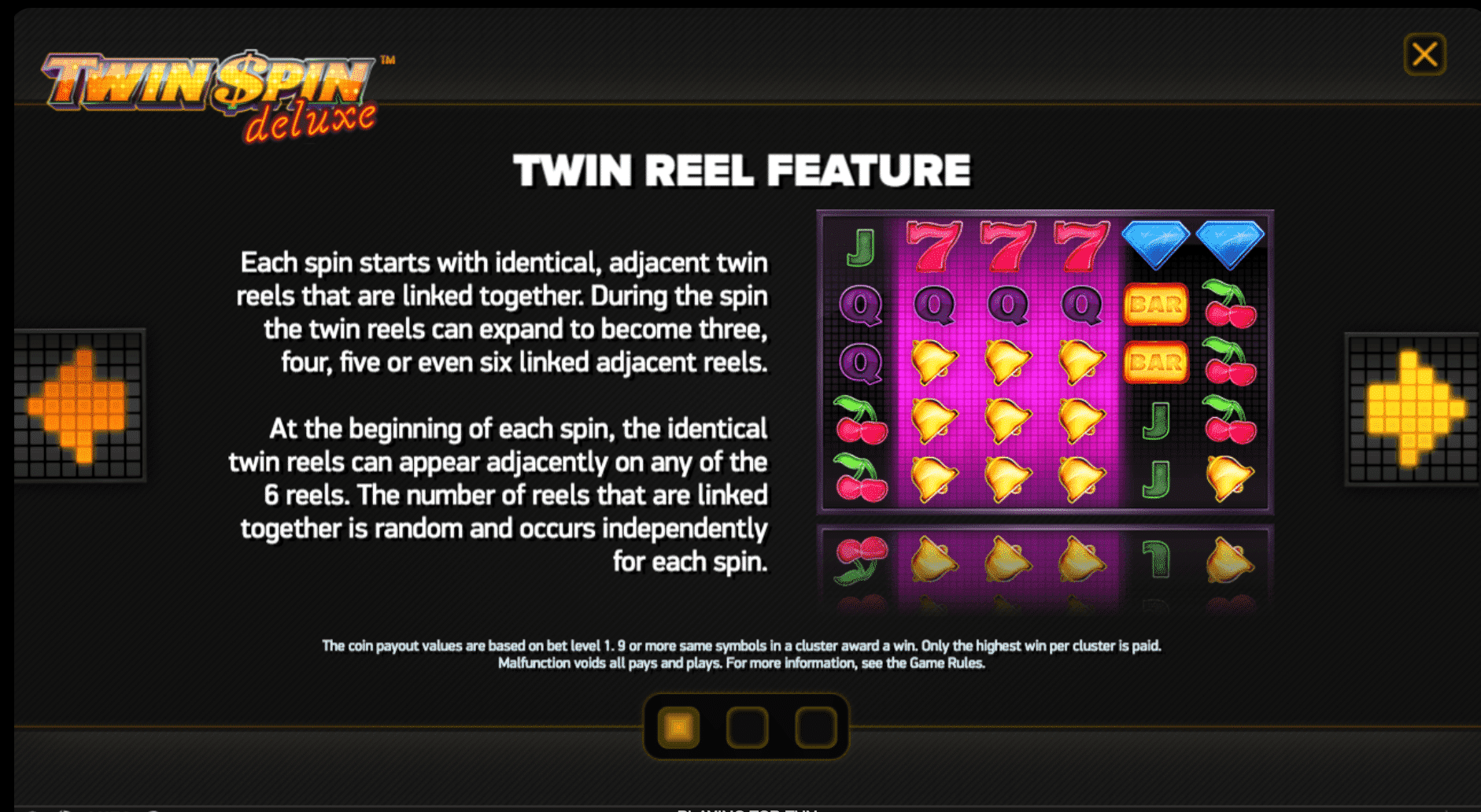 Twin Spin Deluxe Slot Feature